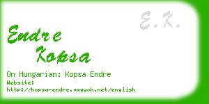 endre kopsa business card